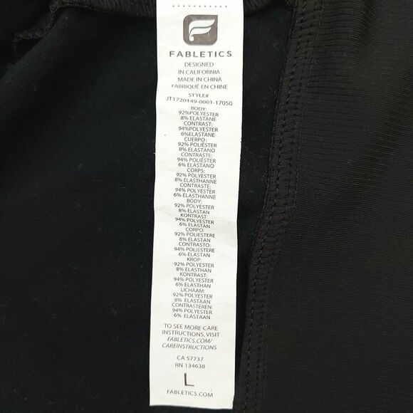 Fabletics Kira Hooded Jacket Womens Large Black Full Zip Thumbholes Athletic - Picture 12 of 13